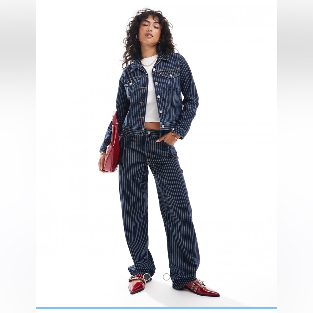 Anthropologie Levi’s Women’s Baggy Pinstriped Dad Jeans Size 30x30